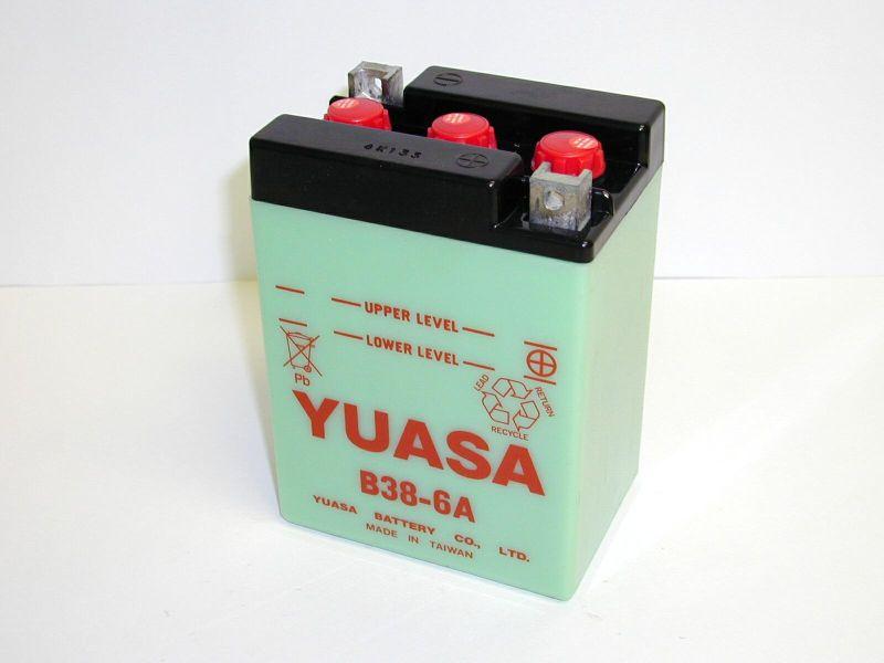 YUASA B38-6A open without acid