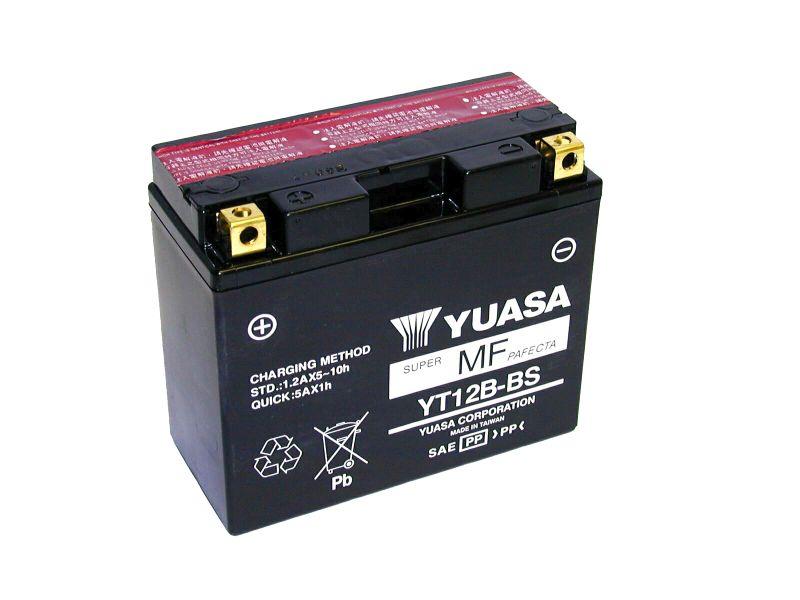 YUASA YT12B-BS AGM open with acid pack