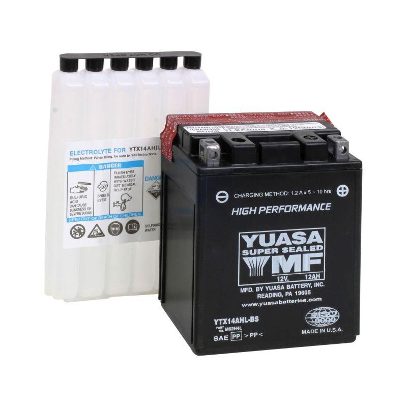 YUASA YTX14AHL-BS AGM open with acid pack HP