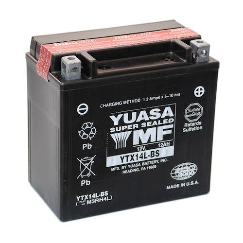 YUASA YTX14L-BS AGM open with acid pack