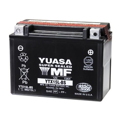 YUASA YTX15L-BS AGM open with acid pack