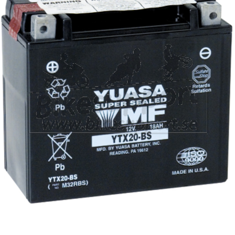 YUASA YTX20-BS AGM open with acid pack