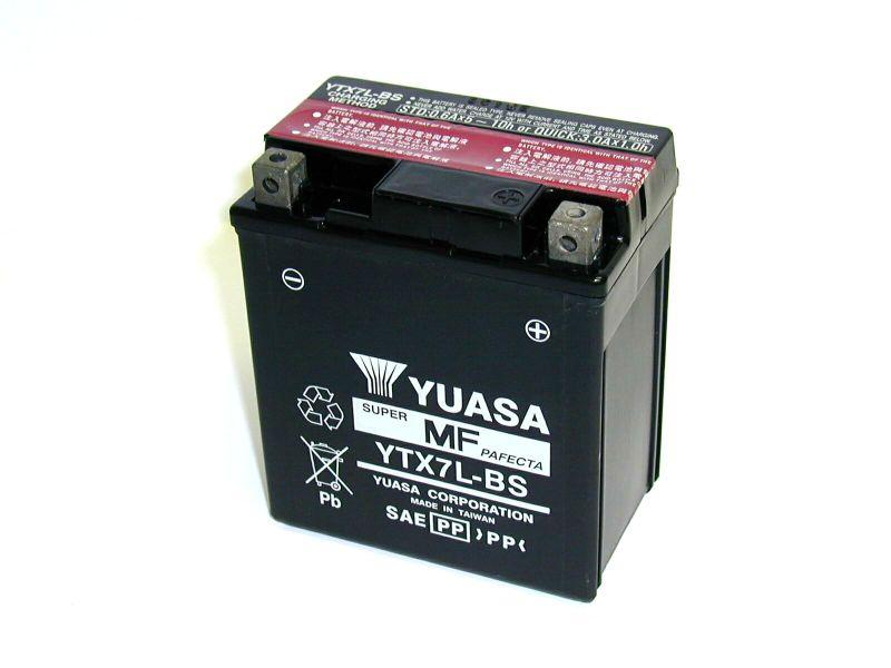 YUASA YTX7L-BS AGM open with acid pack