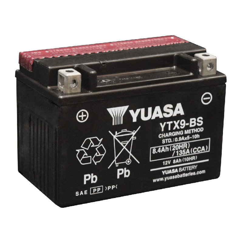 YUASA YTX9-BS AGM open with acid pack