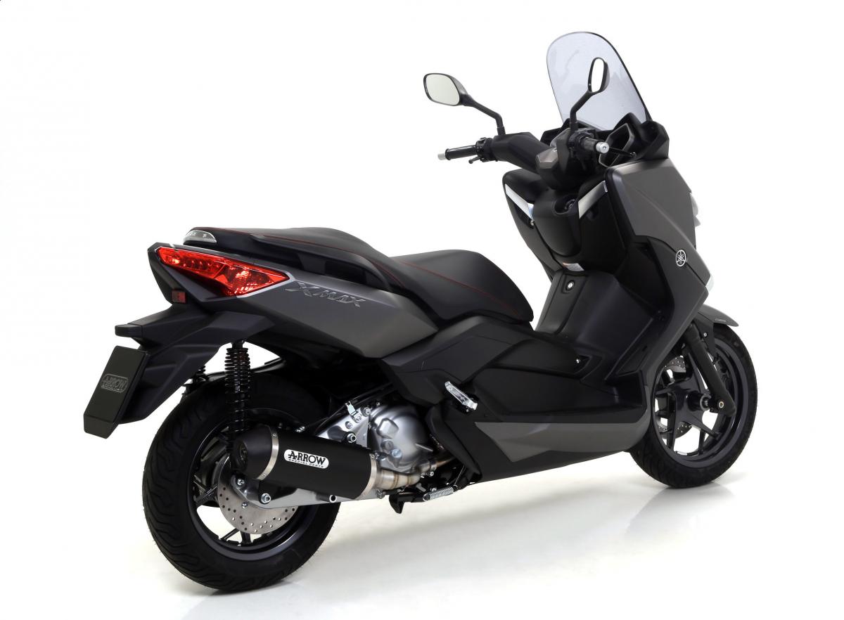 YAMAHA X-MAX 250 '09/16 HOMOLOGATED ALUMINIUM DARK URBAN SILENCER WITH DARK STAINLESS STEEL END CAP FOR ARROW COLL.