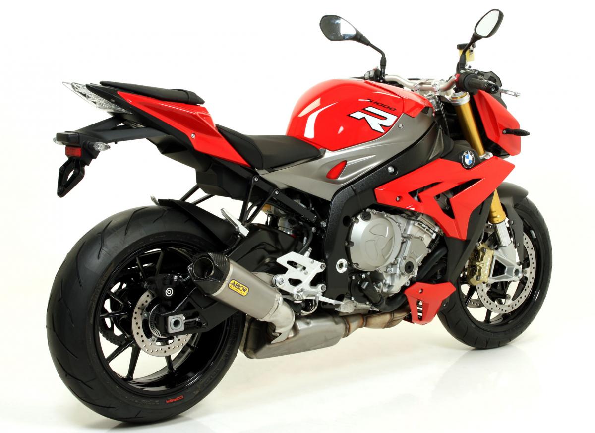 BMW S 1000 R HOMOLOGATED TITANIUM WORKS SILENCER WITH CARBON END-CAP FOR STOCK COLLECTORS