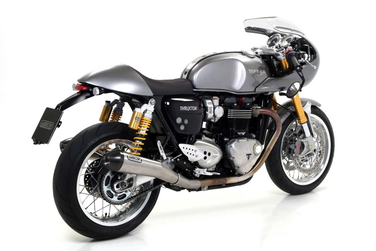 TRIUMPH THRUXTON/SPEED TWIN 1200/1200R HOMOLO.NICHROM PRO-RACE RH+LH SIL. WITH CARBON END CAP FOR ORIGIN.COLLECTOR