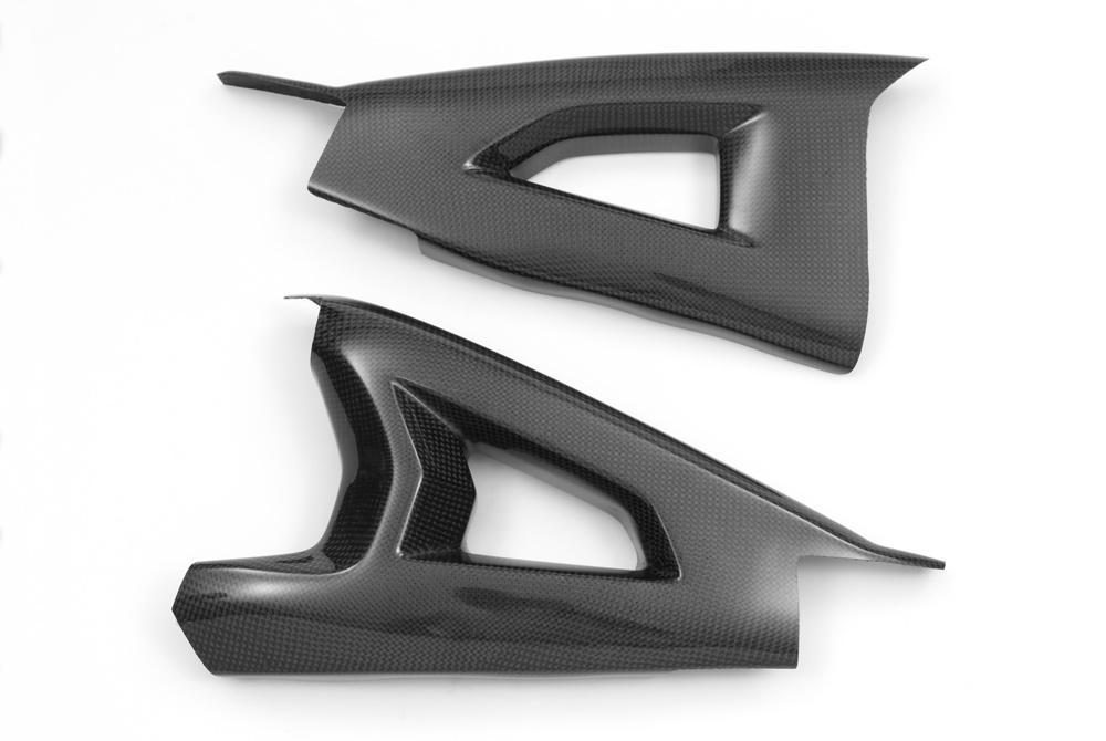 Kawasaki ZX-10R 2011 - 2015 swingarm protectors (silicon fitting) Carbon Fiber