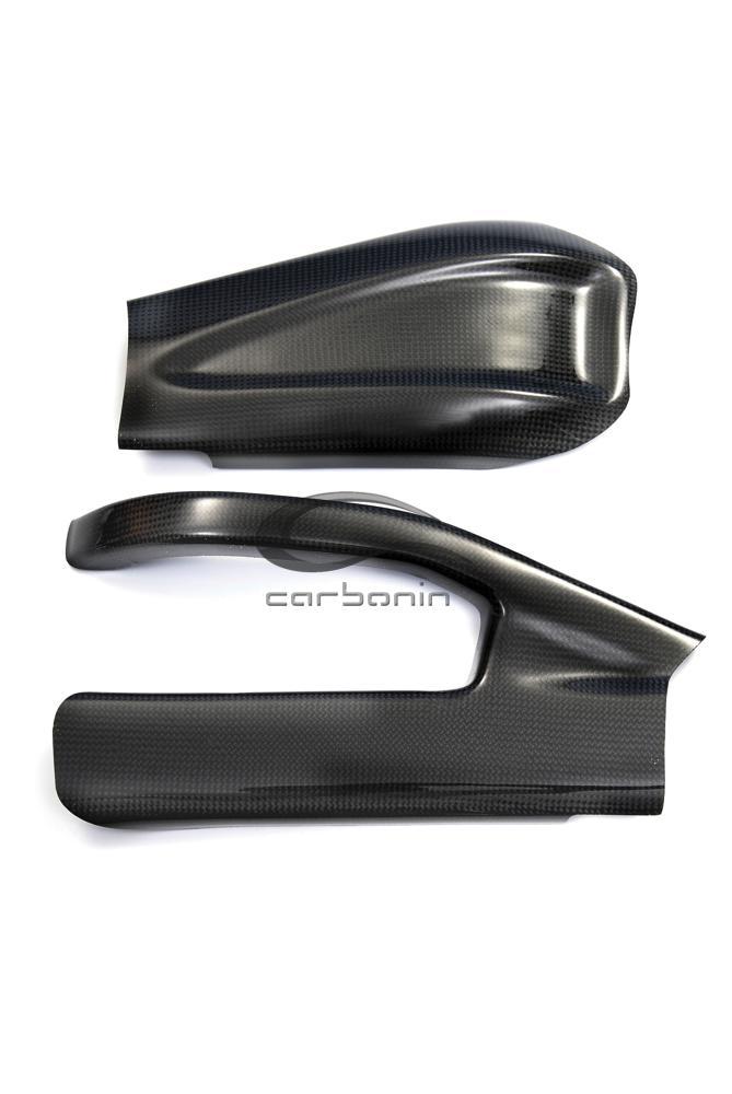 Kawasaki ZX-6R 2005 - 2006 swingarm protectors (silicon fitting) Carbon Fiber