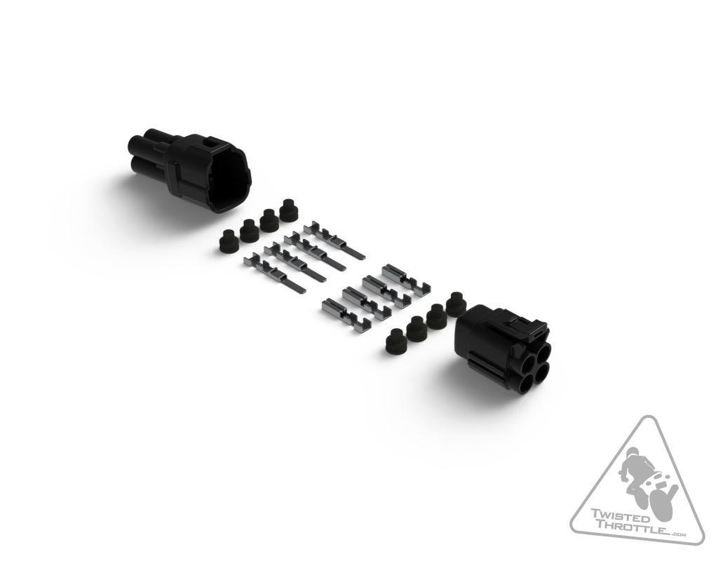 Denali Wproof Connector Set Male & Female with Terminals & Seals  4 pin