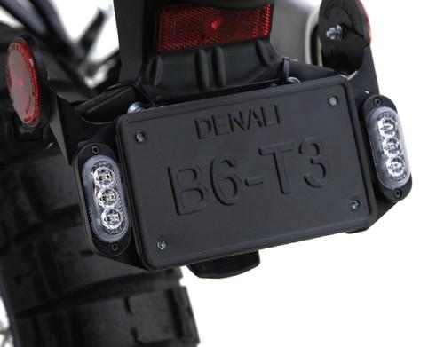 Denali T3 Modular Switchback Signal Pods | Rear with License Plate Mounting Kit