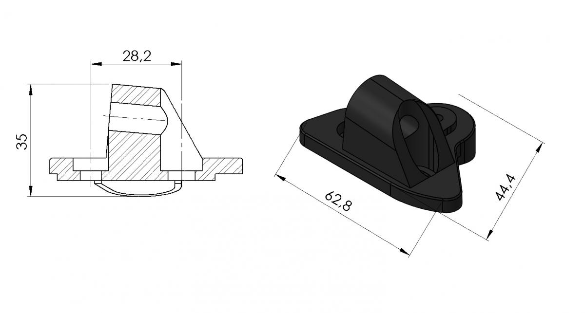 SUPPORT RETROVISEUR RIGHT YAMAHA YZF-R1 15- C/BLA