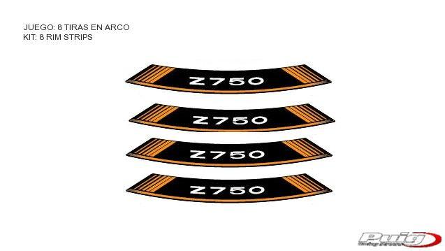 KIT 8 RIM STRIPS Z750 C/ORANGE