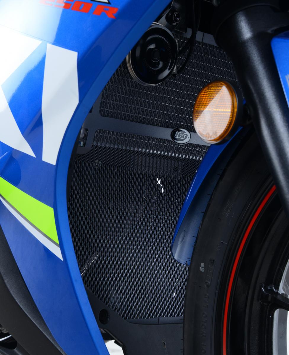 Radiator & Downpipe Guard BLACK (one piece)- Suzuki GSX250R 2017-