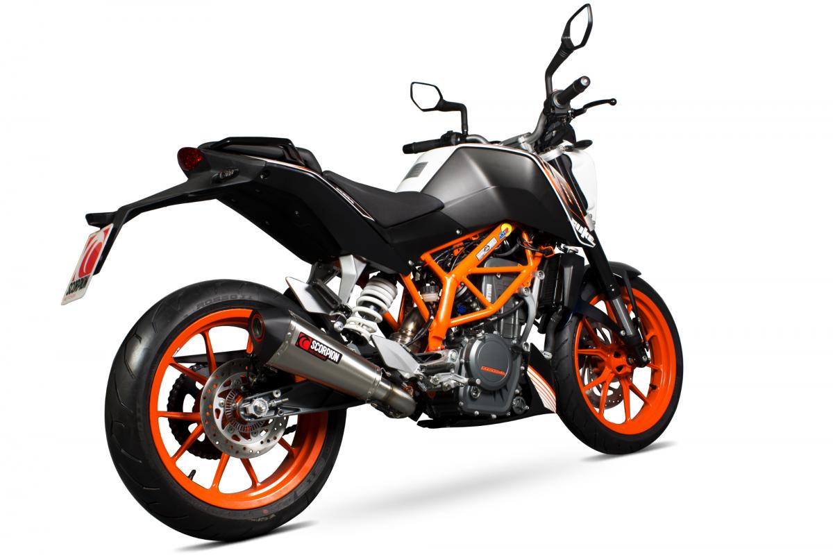 KTM Duke 390 2013-2016 Serket Taper 3/4 System Brushed Stainless Steel Sleeve (removes factory catalyst)