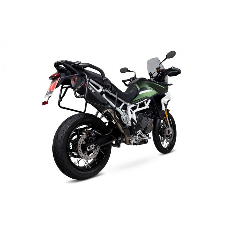 Triumph Tiger 900 2020-2021 Serket Parallel Slip-on Black Ceramic Coated Sleeve. Fits with panniers