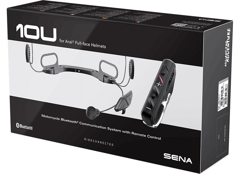 Sena 10U Motorcycle Bluetooth Communication System with Remote Control for Arai Full-face Helmets