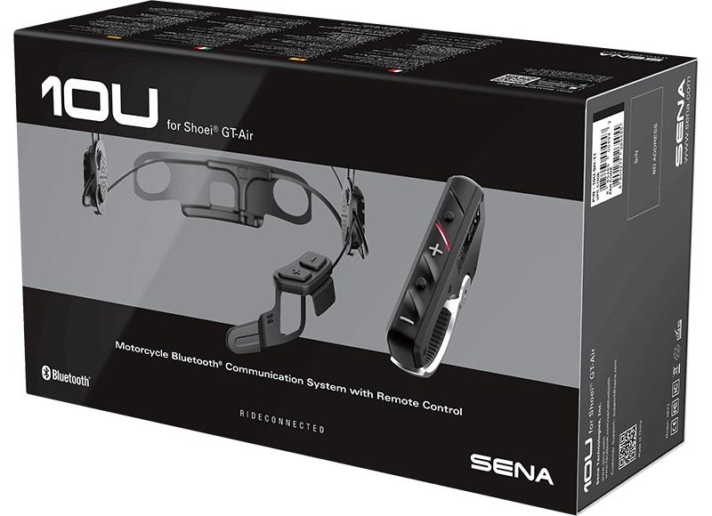 Sena 10U Motorcycle Bluetooth Communication System with Remote Control for Shoei GT-Air