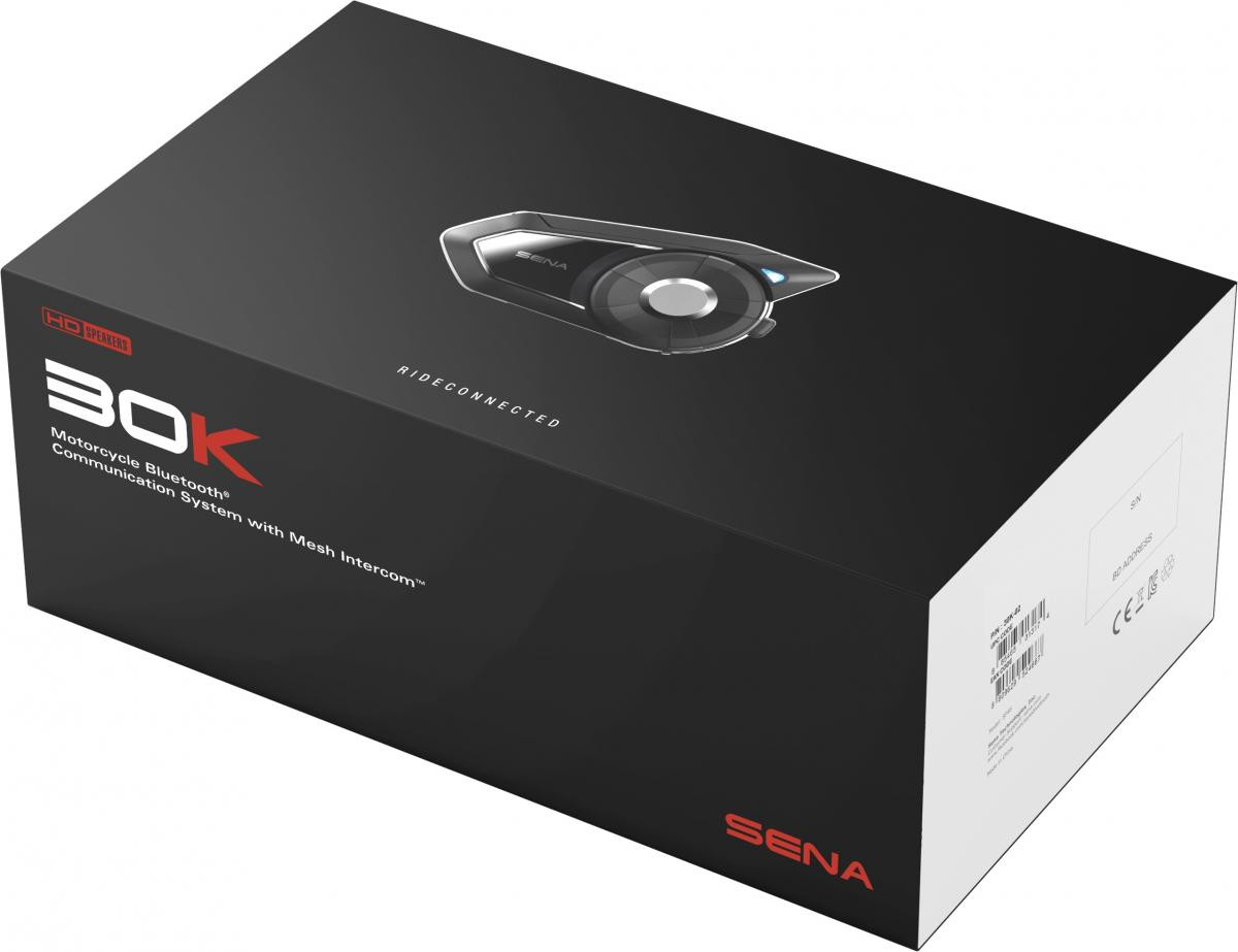 Sena 30K Motorcycle Bluetooth communication system with Mesh Intercom and HD Speakers