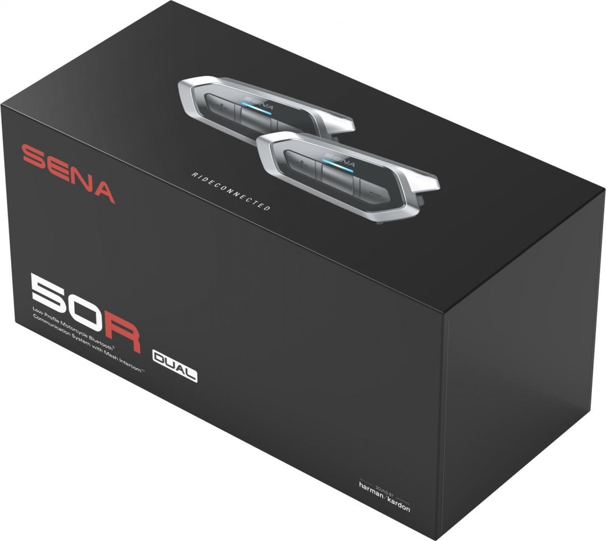 Sena 50R Dual Pack Low Profile Motorcycle Bluetooth / Mesh Communication System with SOUND BY Harman Kardon Speakers and Mic