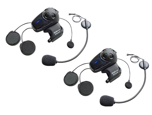 Sena SMH10 Motorcycle Bluetooth Headset/Intercom with Universal Microphone Kit Dual Pack